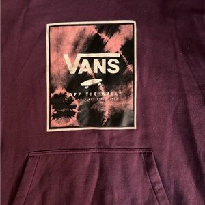 Vans Maroon Hoodie with Graphic Design